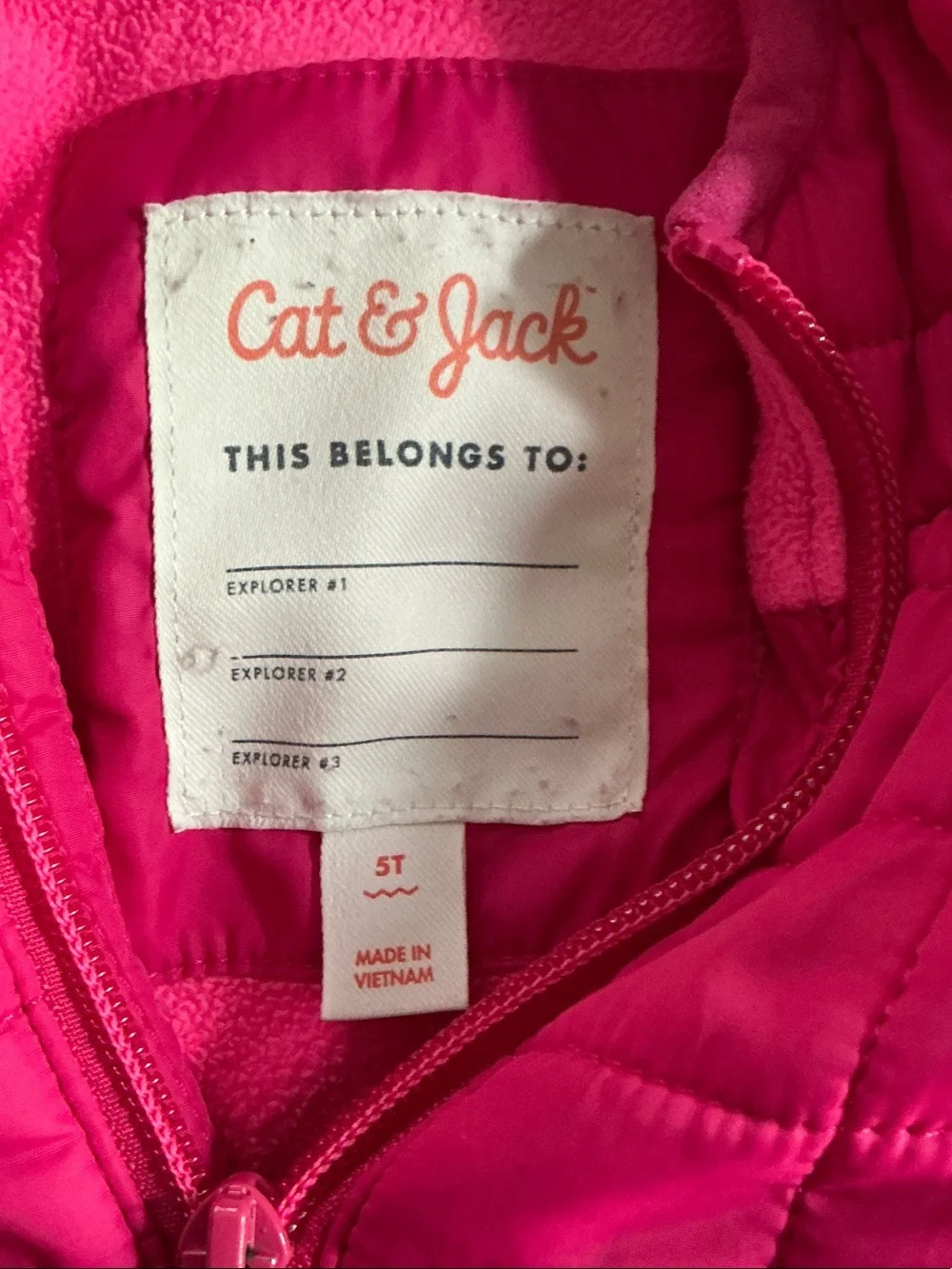 Cat & Jack Girls' Hooded Quilted Puffer Jacket - Hot Pink
